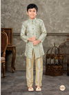 Cream And Green Colour Kids Vol 5 Boys Wear Kurta Pajama And Indo Western Catalog K 617