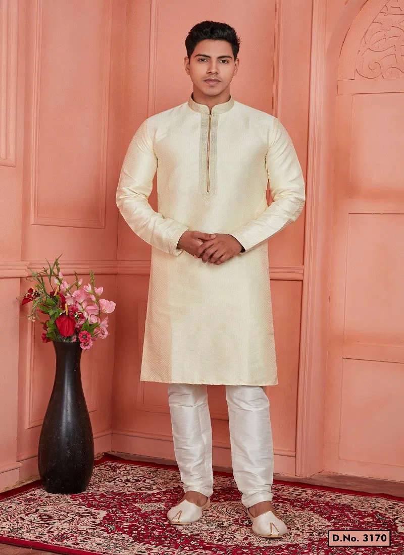 Cream Colour 1658 Function Wear Mens Indo Western Surat Wholesale Online 3170