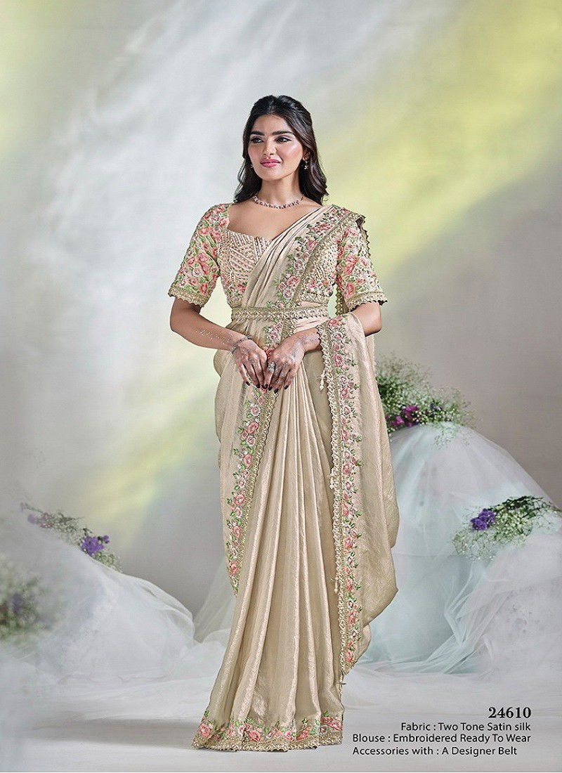 Cream Colour Aura Mohmanthan Royal By Mahotsav Designer Saree Suppliers In India 24610