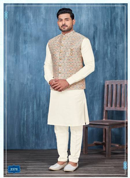 Cream Colour Designer Digital Print Party Wear Mens Modi Jacket Kurta Pajama Wholesale Online 2370