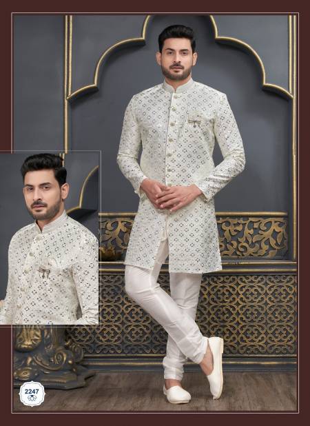 Cream Colour Designer Party Wear Indo Western Suppliers In India 2247