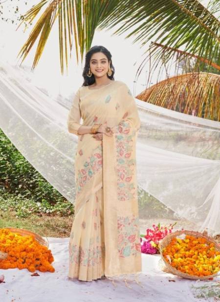 Cream Colour Femina Cotton Vol 2 By Bunawat Daily Wear Cotton Saree Wholesale Clothing Distributors in India 10487