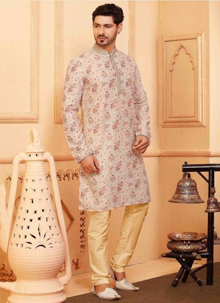 Cream Colour Ibaadat Wholesale Ethnic Wear Mens Kurta Pajama IBT KP 17