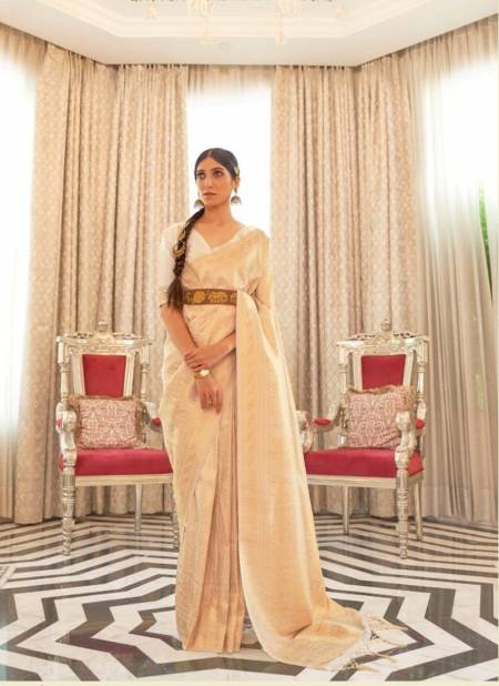 Cream Colour Kaabha Silk By rajtex Designer Saree Catalog 204003