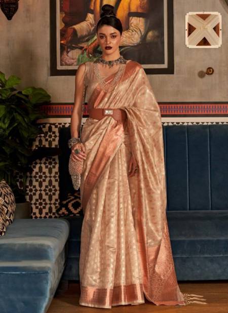 Cream Colour Karshni Silk Function Wear Wholesale Designer Sarees 1004