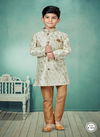Cream Colour Kids Indo Western Sherwani Catalog 533