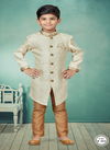 Cream Colour Kids Indo Western Sherwani Catalog K 553