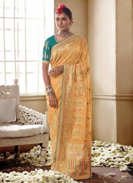 Cream Colour Meenakari Wholesale Ethnic Wear Silk Saree Catalog 149