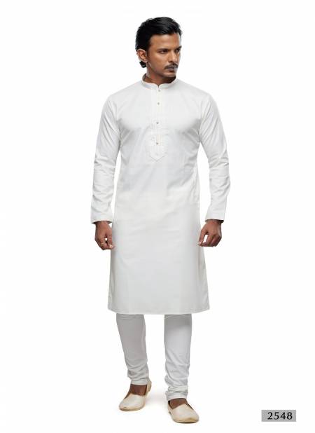 Cream Colour Mens Wear Soft Plain Art Silk Kurta Pajama Wholesale Online 2548