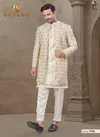Cream Colour Outluk Wedding Collection Vol 37 Wedding Wear Mens Indo Western Manufacturers 3706