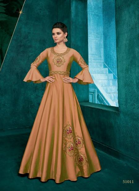 Cream Colour Rozi Vol 2 By Vardan Silk With Heavy Embroidery Gown Catalog 51011