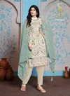 Cream Colour Zaira By Sabah Faux Georgette Dress Material Wholesalers In Delhi 1061-C