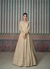 Cream Colour Zarina By Sayuri Georgette Gown With Dupatta Suppliers In India 5621