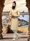Cream Jacquard Kurta 12922
