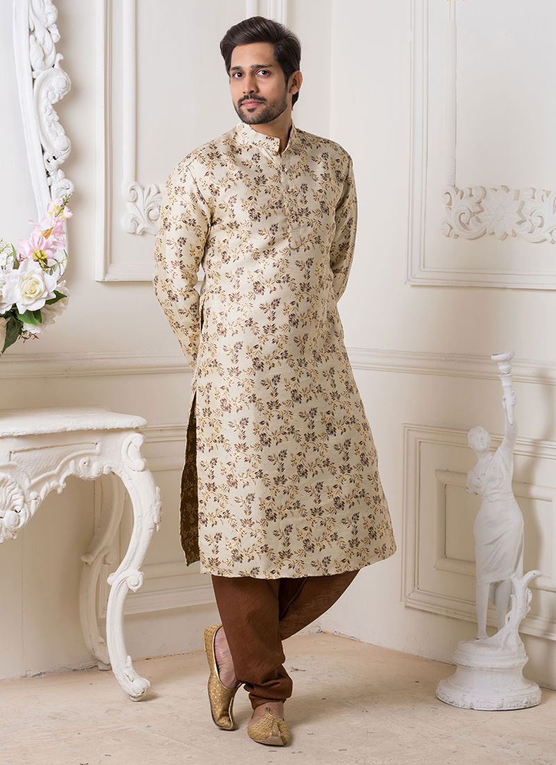 Cream Silk Kurta 24