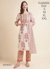 Cream Multi Colour Mesmora Heavy Embroidered Printed Cotton Kurti With Bottom Dupatta Surat Wholesale Market MF067
