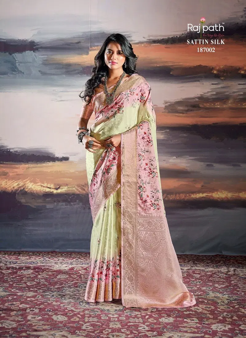 Cream Multi Colour Pratishtha Silk By Rajpath Satin Printed Saree Wholesale Market In Surat 187002