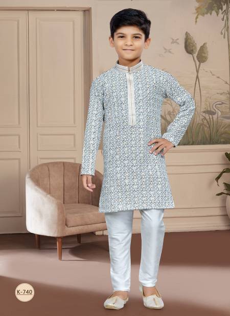 Cream White And Mix Colour Kids Vol 4 Boys Wear Kurta Pajama And Indo Western Catalog K 740