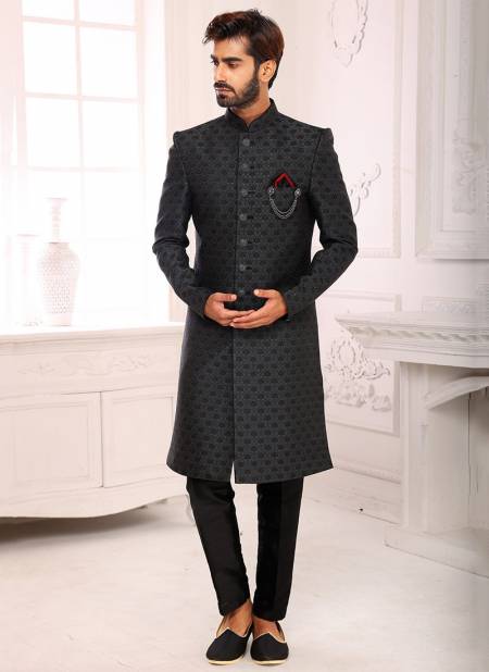 Dark Gray Colour Party Wear Mens Indo Western Collection 1150 ...