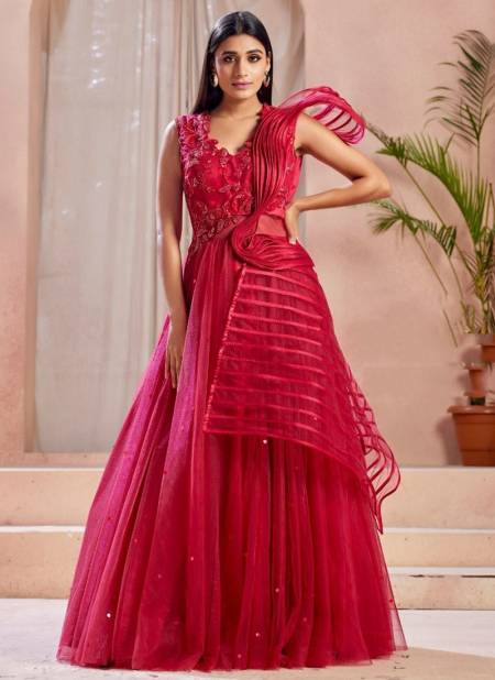 Pink embroidered Gown – Mongas