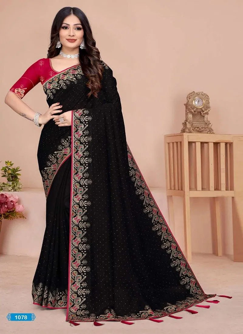 Dark Black Colour Aditya 09 By Aditya Vichitra Ocassion wear Designer Saree Wholesales In Delhi 1078