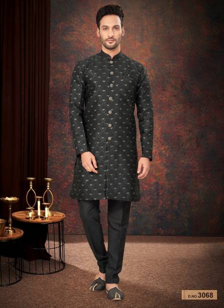 Dark Black Colour GS Fashion Function Wear Mens Desginer Indo Western Wholesalers In Delhi 3068