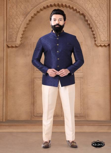 Dark Blue Colour 1632 Designer Party Wear Mens Jodhpuri Suits Wholesalers In Delhi 1632-KS 2412