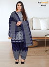 Dark Blue Colour Anamika Cotton Dress Material Catalog 4028