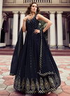 Dark Blue Colour Flory Vol 26 Wedding Wear Wholesale Gown Catalog 4817