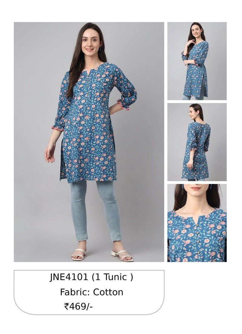 Dark Blue Colour Janasya Designer Kurti Catalog 4101