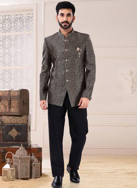 Dark Gray Colour Function Wear Mens Wholesale Jodhpuri Suits Catalog 1757