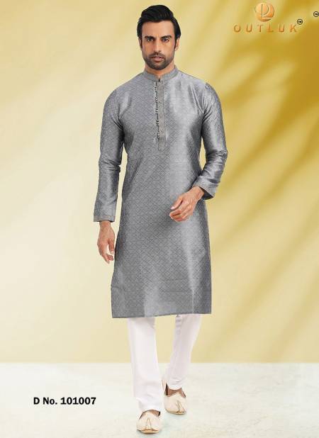 Dark Gray Colour Outluk 101 Wholesale Ethnic Wear Kurta Pajama Catalog 101007