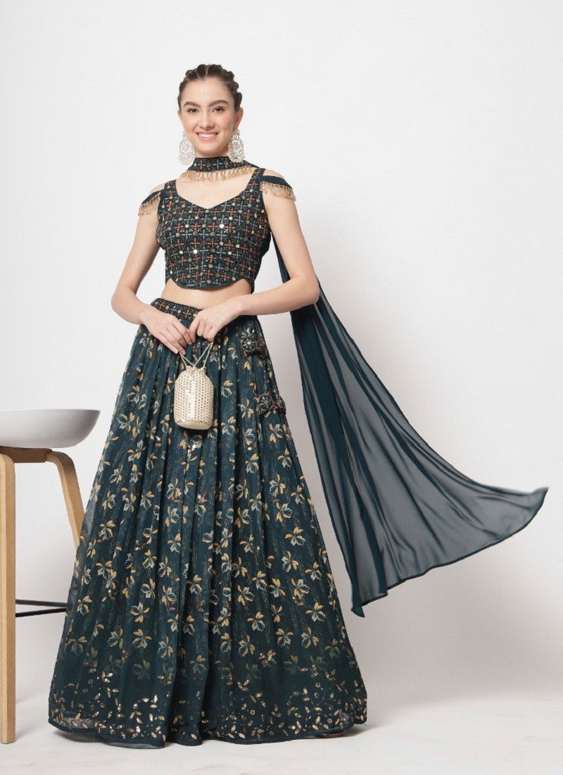 Dark Gray Colour Shubhkala Vol 12 By Khushboo Party Wear Lehenga Choli Catalog 7085