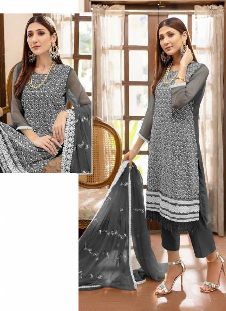 Dark Gray Colour Zeenat Vol 2 Wholesale Designer Ethnic Wear Pakistani Salwar Suit Catalog 3025