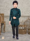 Dark Green Colour Kids Vol 5 Boys Wear Kurta Pajama And Indo Western Catalog K 623