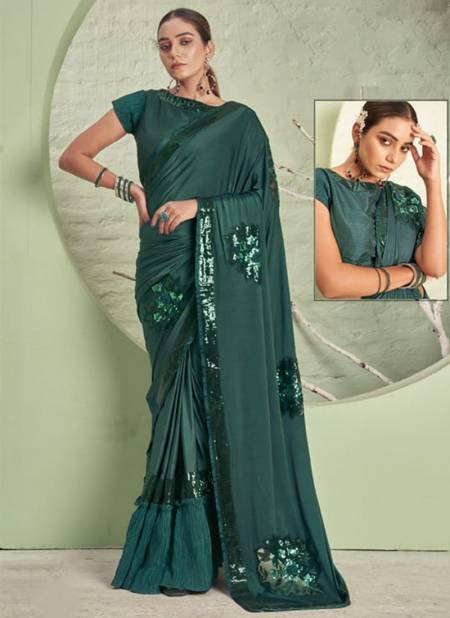 Dark Green Colour Mohamanthan Royal By Mahotsav Party Wear Sarees Catalog 22630