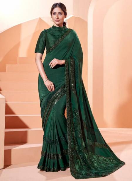 Dark Green Colour Norita Wholesale Party Wear Saree Catalog 41309