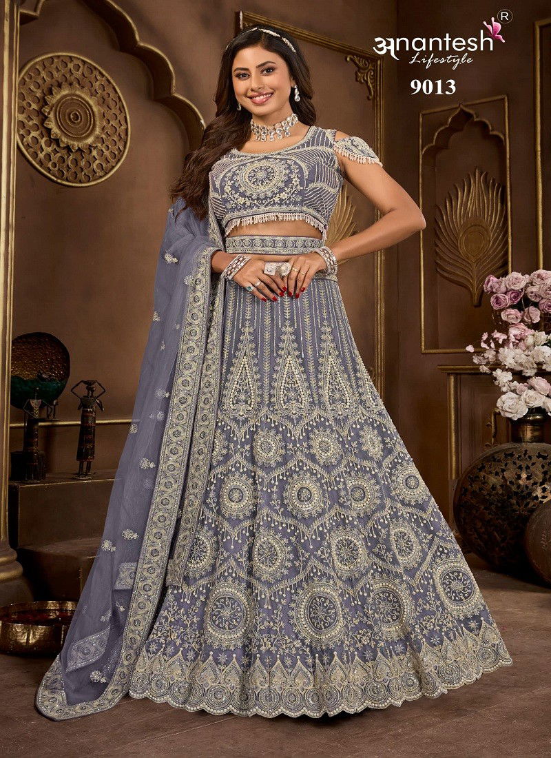 Dark Grey Colour Bridal Couture Vol 5 By Anantesh Lehenga Choli Wholesale In India 9013