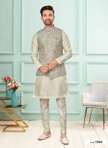 Dark Grey Colour GS Fashion Wedding Wear Mens Designer Modi Jacket Kurta Pajama Wholesale Online 1064