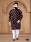 Dark Maroon Colour 1632 Wedding Mens Wear Stright Kurta Pajama Wholesale Shop In Surat 1632-KS 2428