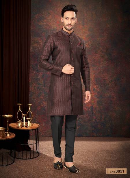 Dark Maroon Colour GS Fashion Function Wear Mens Desginer Indo Western Wholesalers In Delhi 3051