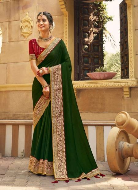 Dark Mehendi Green Colour Manyta By Suma Designer Wedding Wear Saree Wholesale Market In Surat With Price 1004