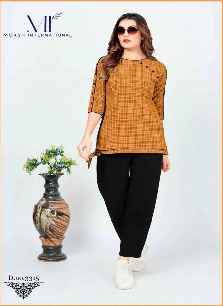 Dark Orange Colour Gattu Vol 1 By Moksh Cotton Short Ladies Top Catalog 3315