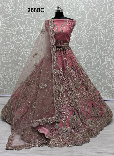 2688 A To C by Anjani Art Wedding Heavy Net Bridal Lehenga Choli Online Wholesale