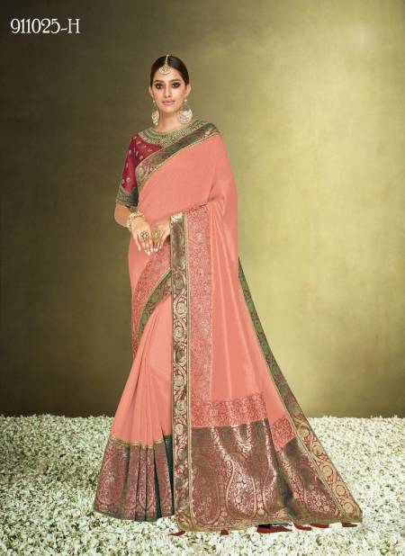 Dark Peach Colour Pariniti By Mahotsav Wedding Designer Wear Saree Suppliers In India 911025-H