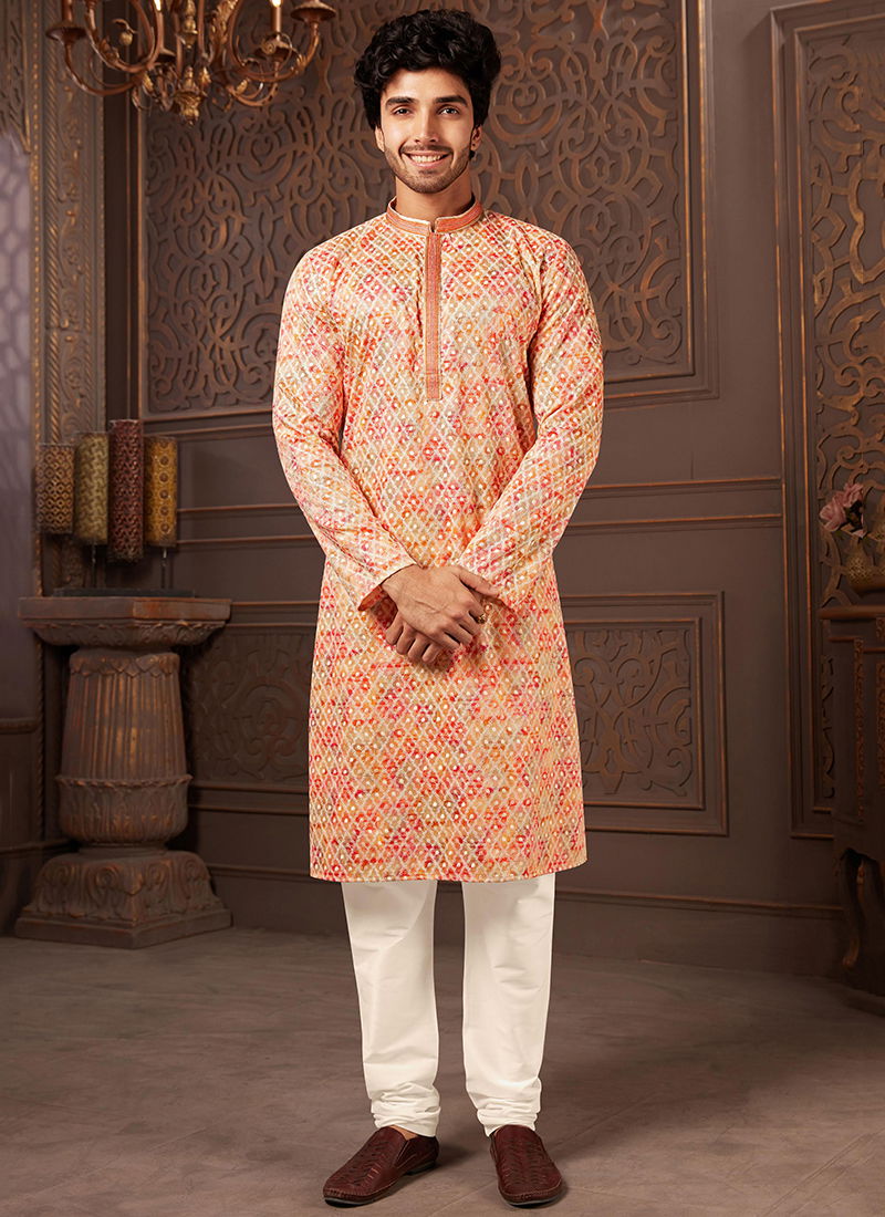 Dark Peach Colour Plitvic By Styleroof Function Wear Kurta Pajama Catalog 1554 1