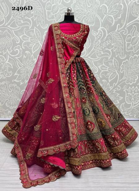 Dark Pink Anjani Art 2496 Colors Bridal Lehenga Choli Catalog 2496 D