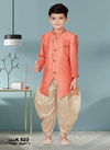Dark Pink Colour Kids Party Wear Kurta Pajama Catalog K 523