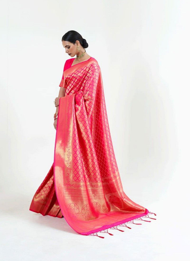 Dark Pink Colour Kumbhi Silk 123004 Colours By Rajtex Wedding Wear Sarees Wholesale Online 123004