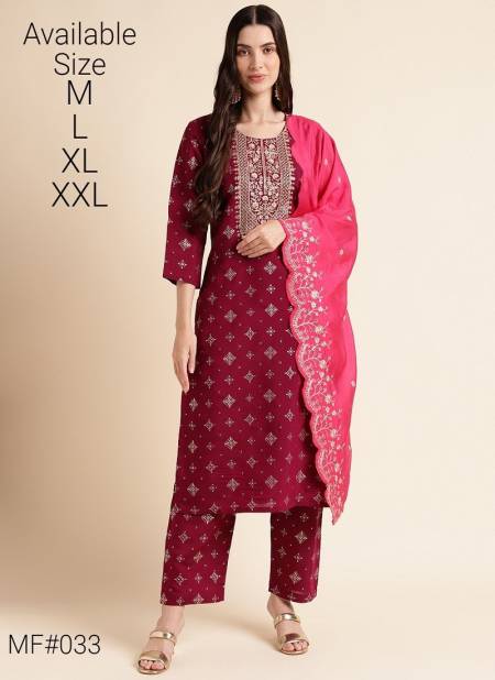 Dark Pink Colour Mesmora Occasion Wear Readymade Silk Suits Wholesale Market In Surat With Price MF033